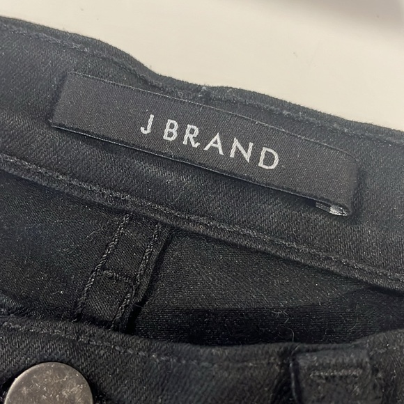 J Brand Dusk Knee-Embellished Leather-Paneled Mid-Rise Skinny Jeans - Picture 12 of 14